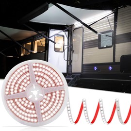 CCBASEBALL 20FT RV Awning Lights, IP68 Waterproof Camper Awning Lights, 12v White Rv Led Strip Lighting for Motorhome Travel,Travel Trailers, Camper, Food Trucks
