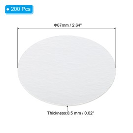 PATIKIL 67mm/2.64" Aluminum Foil Cap Liner, 200 Pack Resistant Tamper Induction Heat Sealer Sealing Liners for PE/HDPE Plastic Bottle Jar Lid