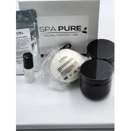 Day Spa Kit, All-Natural, Gift Box Luxurious Coconut Milk Bubble Bath, Whipped Soap Scrub, Body Butter, Facial Mask, Fragrance Roll On, Girlfriend, Wife, Mom (5 piece set) (Champagne Toasts, Small, 2 oz)