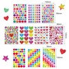 ZXCHOME 3D Love Heart Stickers for Children, 20 Sheets Colourful