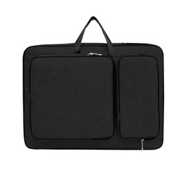 8K Artist Portfolio Carry Backpack Case Versatile Art Bags Waterproof Adjustable Drawing Board Backpack Art Storage Bags for Artworks Painting Drawing Sketching 19.7” x 14.6” x 2.4” (Dark black)