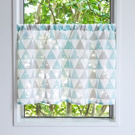NEXT Cafe Curtain, Nordic Triangle, Approx. Width 39.4 inches (100 cm) x Length 17.7 inches (45 cm), Set of 1, Scandinavian Style, Small Window