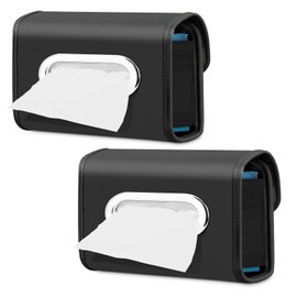 2pcs Car Tissue Holder, Tissue Holder in Car PU Leather Car Napkin Holder, Car Tissue Box for Car Seat Headrest