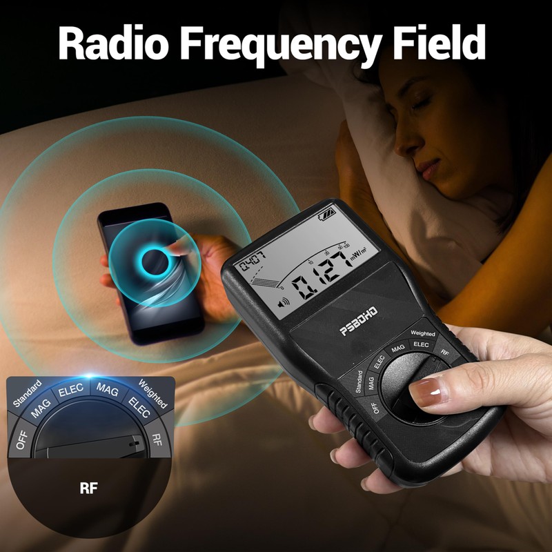 PSB0H0 EMF Meter, 3-in-1 Multi-Field Electromagnetic Radiation Detector for EF