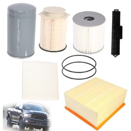 JAVOUKA For Cummins Diesel 6.7L Engine Filter Kit, Water Separator/Fuel/Cabin Air/Air/Oil Filter Kit, For Dodge Ram 2500/3500/4500/5500 2019-2022, 53034051AB 68436631AA 68157291AA 68406048AA 5083285AA