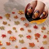 5D Embossed Jelly Maple Leaf Autumn Nail Art Sticker Gold-Stamped