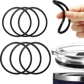 Patelai 6 Pack 30 oz and 20 oz Rubber Seal Replacement Gasket for Lid Leak-proof O Ring Replacement for 10, 12, 14, 16, 20 or 30 oz for Insulated Stainless Steel Tumbler (Black)