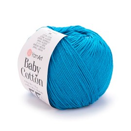 Art of Yarn Babe Cotton Pure 50% Cotton 50% Acrylic Fine 2 Yarn Soft Smooth Summer for Knitting, Crocheting, Amigurumi, Baby Blankets Garments Total 150g (5.28 Oz), 495m (541.32Yds) 3 Skein 99458