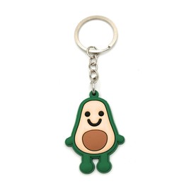 Promotech Smiling Avocado Rubber Keyring for Kids and Adults: Cheerfulness Pocket Size, Green