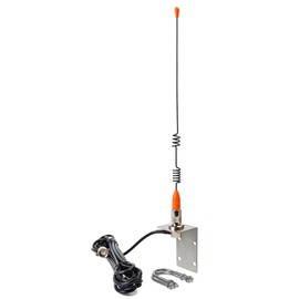 TWAYRDIO 13.6" VHF Antenna for Marine Radio, VHF Radio Marine Antenna PL259 Base with 16.4ft RG58 Coax Cable, U-bolts and L-bracket for Uniden Cobra Standard Horizon Marine Radios