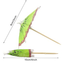 Honbay 20PCS Summer Fruit Pattern Paper Umbrella Cocktail Picks Parasol Fruit Picks Cupcake Toppers Dessert Decorative Picks