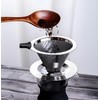 Stainless Steel Pour Over Coffee Filter Cone with Stand, Reusable