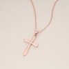 GAVU Brass Rose Gold Dainty Cross Necklace for Women, Dainty