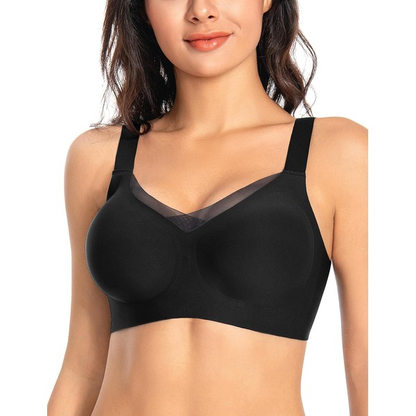 MOEOZLLO Mesh V Neck Bra Women's Without Underwire Soft Cups