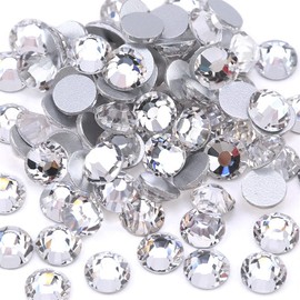 7200pcs Flatback Crystal Rhinestones Half Round Glue Fix Rhinestone for Crafts Nail Art（Crystal,SS6/1.9-2.1mm
