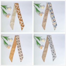 QTMY 17 Pack Purse Scarf for Bags Silk Head Scarf for Hair Handbag Women Scarfs Band Hair Neck Scarves Fashion Gifts (7)