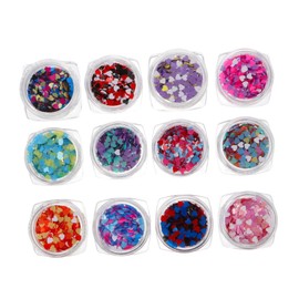 Healvian Heart-Shaped Glitter Nail Sequins Nail Art Paillettes for Creative Designs Craft Projects and Festival Makeup Iridescent Heart-Shaped Confetti for Manicure Decoration