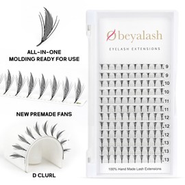 Obeyalash Vorgefertigte Wimpernverlängerungen 120 Fächer vorgefertigte professionelle Dünne Wimpern Extensions