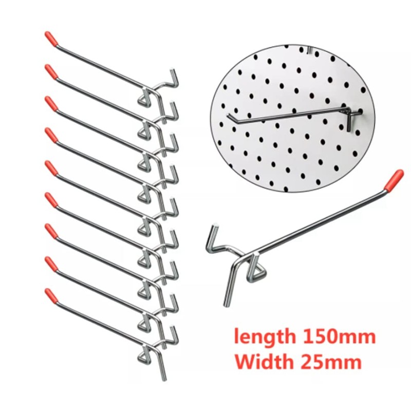 Peakloong 40Pcs Single Pegboard Hooks 150mm Board Slat Wall Retail