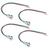 4 Sets PreWired Round LEDs Waterproof Dustproof 2-Color Common Cathode