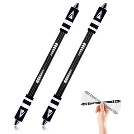 YITOBA 2 Pack Spinning Pen, 8.4 Inch Weighted Fidget Pens for Adults with Metal Bead, Anti Slip Gaming Flying Spinner Mod for Beginner to Relieve Stress, No Refill(Black)