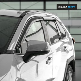 CLIM ART Incredibly Durable Rain Guards for Toyota RAV4 2019-2025, Original Tape-on Window Deflectors, Vent Deflector, Window Visors, Car Accessories, 4 pcs. - 419489