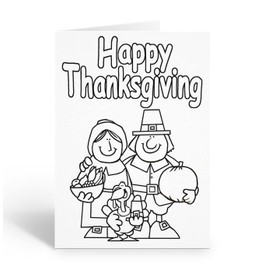 Stonehouse Collection | Holiday Kid Set of Coloring Greeting Cards | 12 Thanksgiving Color Cards and Envelopes (Thanksgiving)