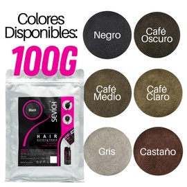 2 PIEZAS - Micro Fibras Naturales Adherentes Capilares Disimula Calvicie Caida del Cabello 100g con frasco aplicador Figras Cabello Calvo Solución para la Pérdida de Cabello (Negro)