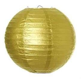 Other ® 30Cm / 12", 60 W - Classic Round Bamboo Style Ribbed Paper Lantern Lamp Shade Gold Antique New Elegant Colour Lampshade