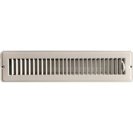 RV and Home White Stamped Steel Floor Diffuser/Register with damper 14" X 2" (duct opening size) Outside dimension 15.5"x 3.75"
