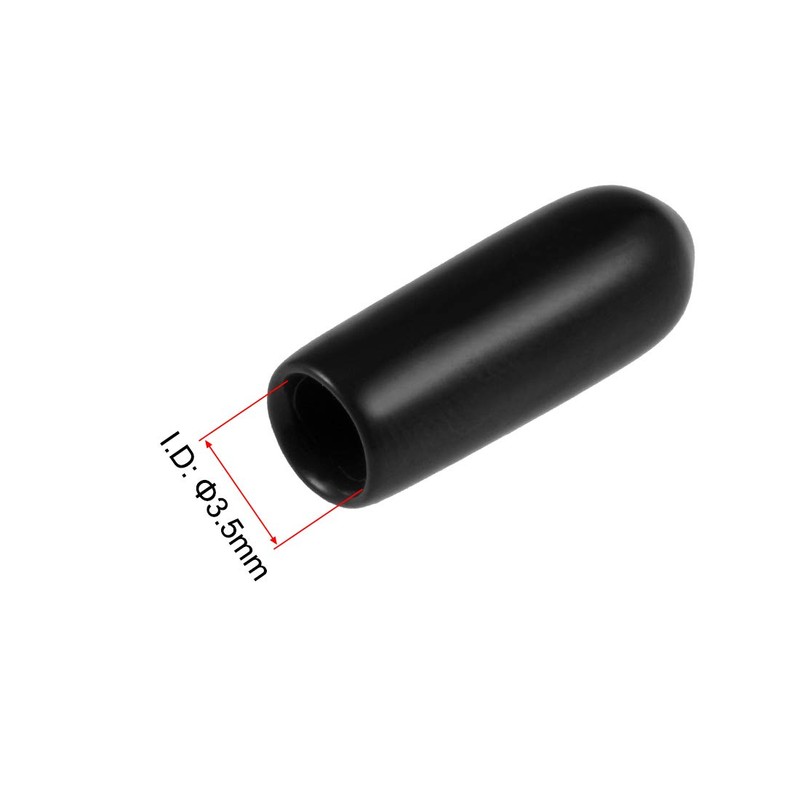 sourcing map 50pcs Rubber End Caps 3.5mm ID Vinyl Round