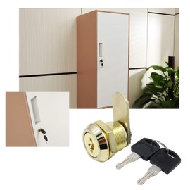 HSEAMALL Security Mailbox Lock Stainless Steel Cabinet Drawer Cupboard Cam Lock with Alike Keys (16mm Gold)