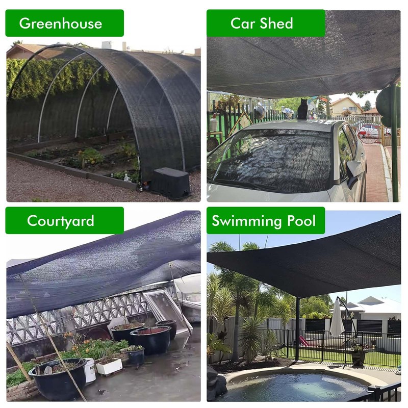 Yeson 5'10''x100ft - 60% Shade Cloth Roll, Black Sunblock Mesh