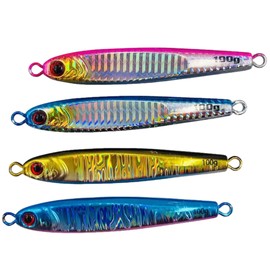 Hirozen Metal Jig, Lures, Set of 4, 4 Colors, 3.5 oz (100 g), Blue Bonito, Flounder, Red Snapper Flounder, Sea Bass, Sea Fishing, Boat Fishing, Embankment Fishing