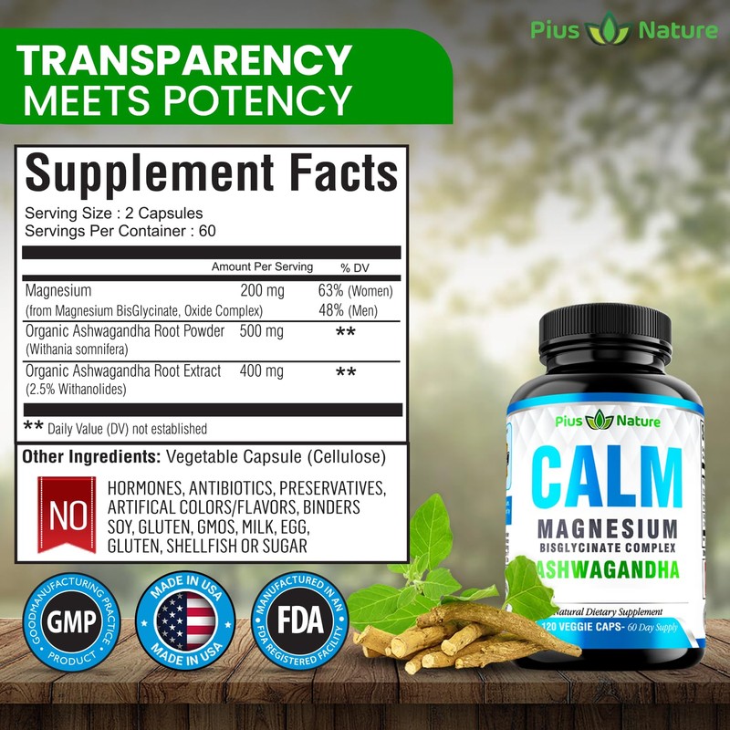 Calm - Magnesium Glycinate with Ashwagandha Root Extract