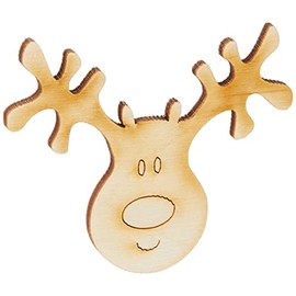 Derwent Laser Crafts Pack of 10 Wooden Reindeer Heads Christmas Craft Shape Decorations