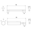 TOP EHB-170 Hex Bit for Electric Drills, Opposite Side 0.7