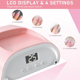 126W Cordless Rechargeable UV LED Nail Lamp,Professional UV Light for Gel Nails Gel Curing Lamp with 4 Timer Setting Auto Sensor, LED Gel Nail Dryer for Fingernail and Toenail Home Salon