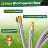 12 FT Propane Quick Connect Hose for RV to Gas