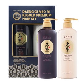 Daeng Gi Meo Ri - Ki Gold Premium Shampoo 26.3 FL OZ and Treatment 26.3 FL OZ Blue Box Set, Promotes Healthy Hair Growth, Scalp Stimulant, Prevents Hair Loss, Box Color may vary(red, blue, gold).