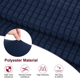 M METERXITY Couch Arm Covers, for 17.71 to 20" Length Stretch Sofa Armrest Covers Anti-Slip Armchair Slipcovers for Chairs/Couch/Recliner, Washable Furniture Armrest Protector[Navy Blue]