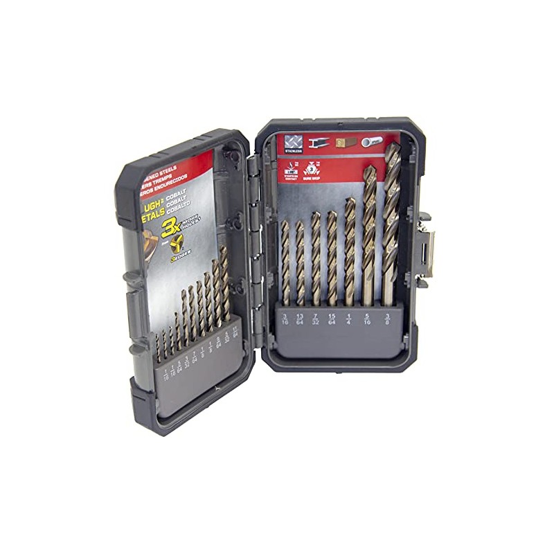 Mibro 492261 (17-Piece) Cobalt Steel Tri-Bore Drill Bit Set with