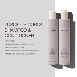 Previa Curlfriends Shampoo and Conditioner - Luscious Curly Hair Treatment Set (8.45 oz each)
