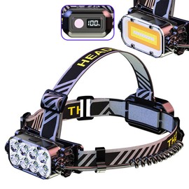 JIEYOUTA Lampara de Cabeza LED Inteligente, Doble Foco 270°, Luces Multicolor, Lente Rana Potente, Recargable, Impermeable. Ideal para Camping, Montañismo, Correr, Senderismo y Ciclismo