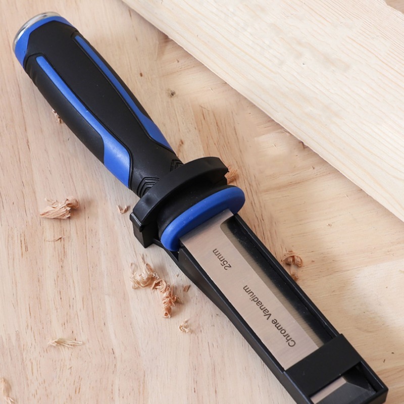 Wood Chisel Tool Hardened CR V Rubber Wrapped Handle Hand