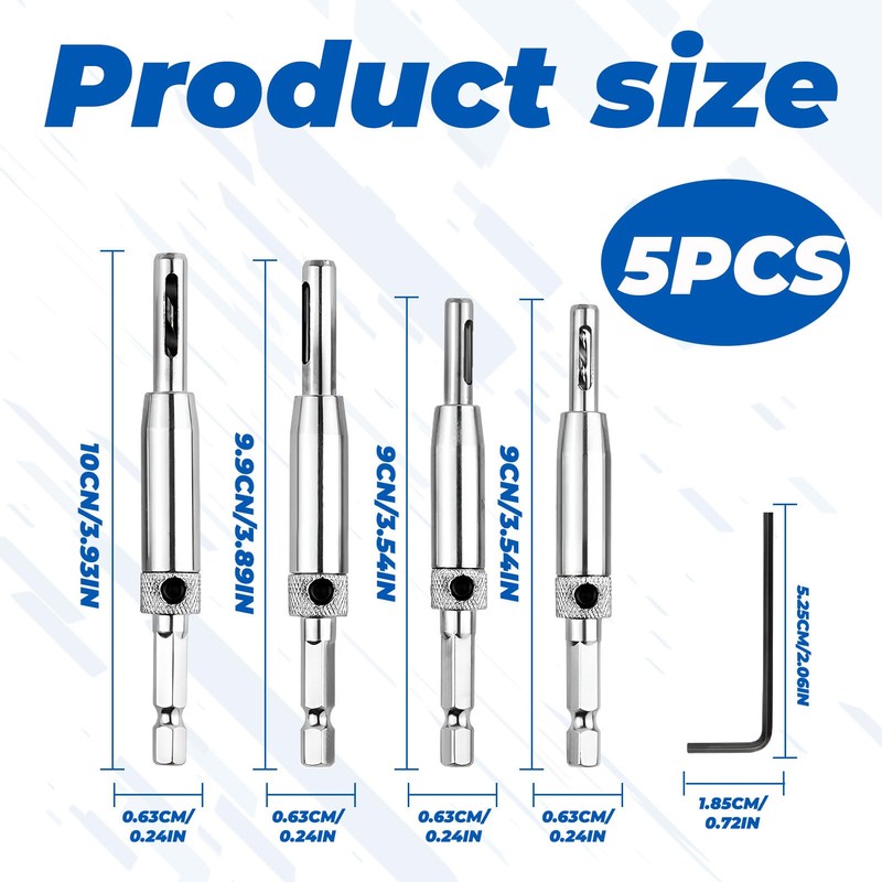 Hinge Drill Bit Self Centring,4 PCS Self Centering Drill Bit,Centre