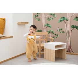 Sterntaler Sleeping Bag with Legs 92/98 Giraffe & Lion – Muslin, Fine Terry Cloth Lining – Leg Warmers – Two-Way Zipper for Easy Changing - 1.00 TOG – Baby Toddler Sleeping Bag, Ochre