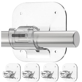 No Drill Curtain Rods for Windows – Renter Friendly, Self-Adhesive Curtain Rod Holder Easy Install, Adjustable Brackets, Supports Up to 20 Pounds, Perfect for Kitchen, Bedroom, and Bathroom