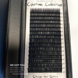 Lash Affair Couture Classic Eye-Lash Extensions, Long False Eyelashes Natural Look Lashes, Individual Professional Faux Black Eyelash Extensions, D Curl 15, 10mm-12mm