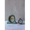 Creative Co-Op Grey Pewter Mantel Clock with Birds